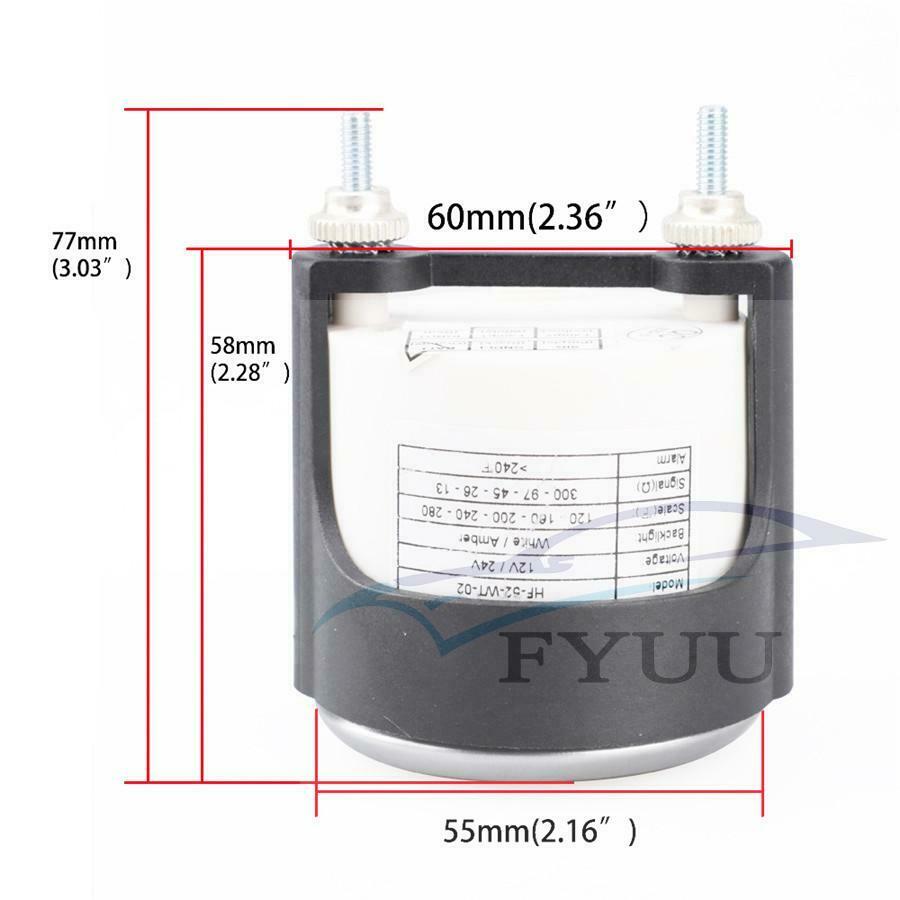 Universal 12V/24V car modified water temperature meter 52mm LED light racing