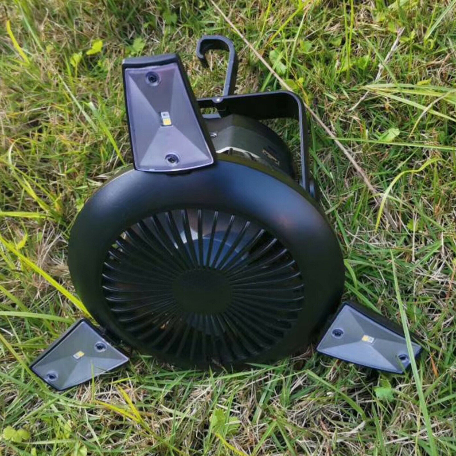 3 in 1 Solar Camping Fan Light Lamp Portable Lantern Emergency Survival Kit