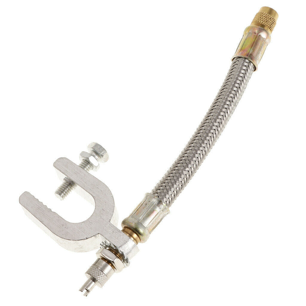 MagiDeal stainless steel tire valve extension adapter with aluminum clamp