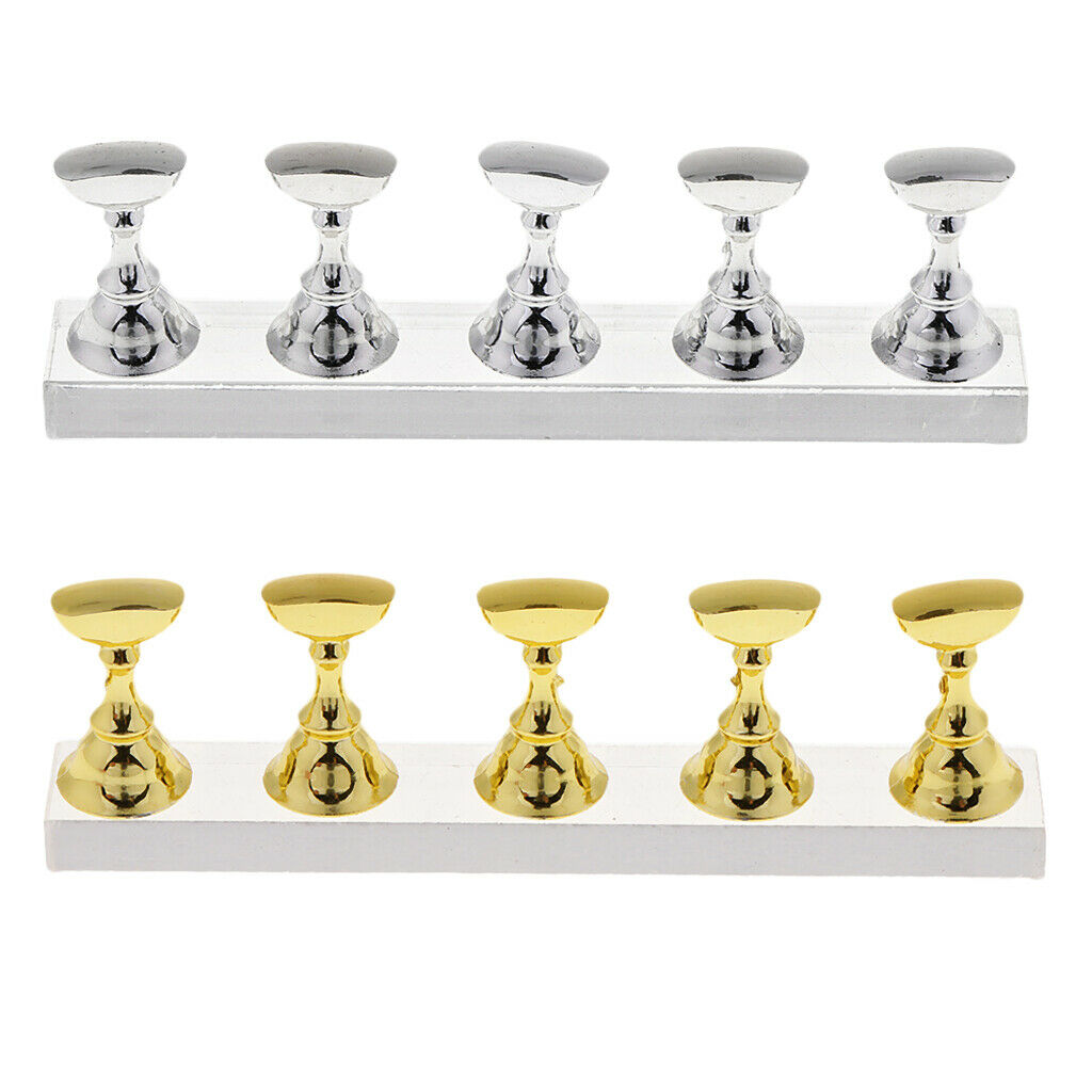 2 set Acrylic Magnetic Nail Tips Practice Display Stands Holders Chessboard