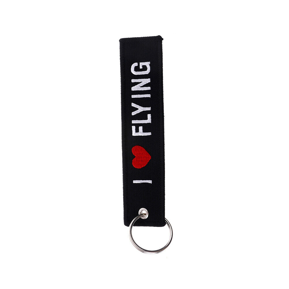 Embroidery fabric key ring car motorcycle key chain crew tag pilot bag lugga Tt