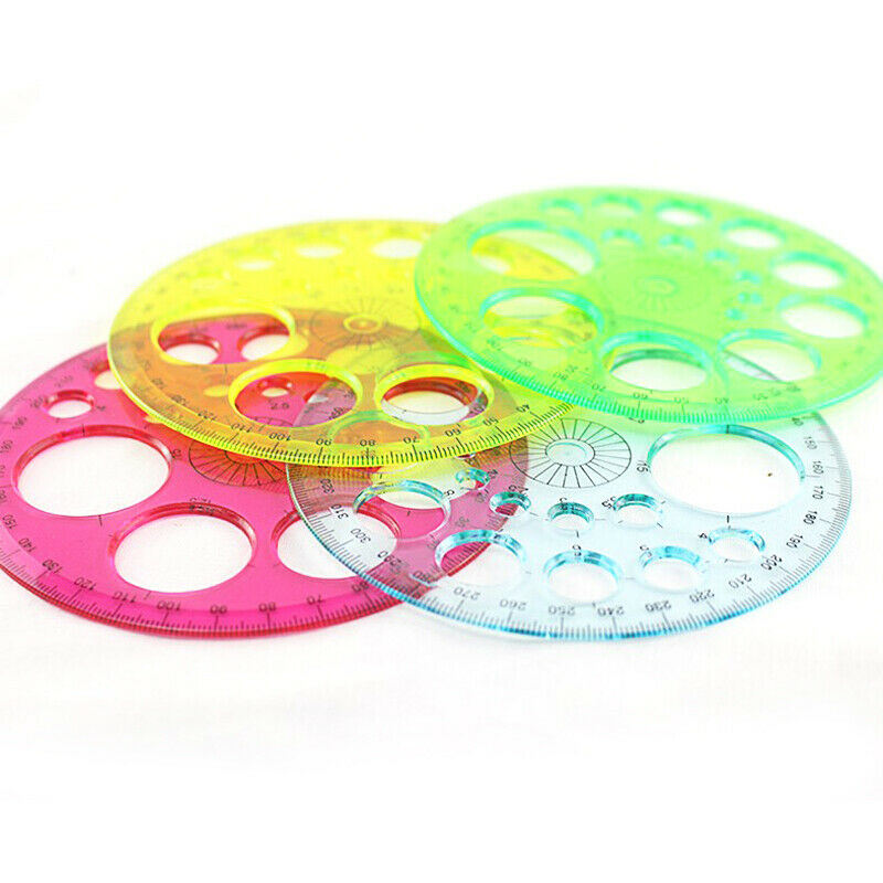 1pc Stationery 360 Degree Round Ruler Transparent Circle Office School Dr.l8
