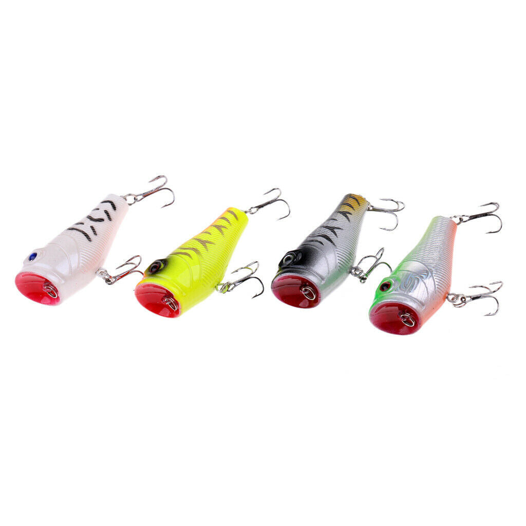 Lot 4pcs Fishing Lures Crankbaits Hooks Minnow Baits Tackle Floating Lures