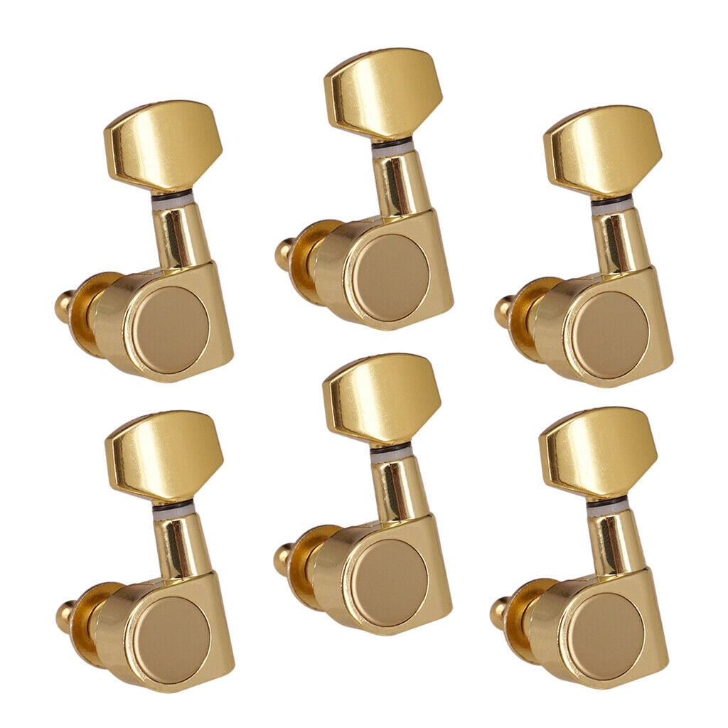 6Pcs Tuning Pegs, 6L Zinc Alloy Tuners Knobs Tuning Pegs For Acoustic Guitar