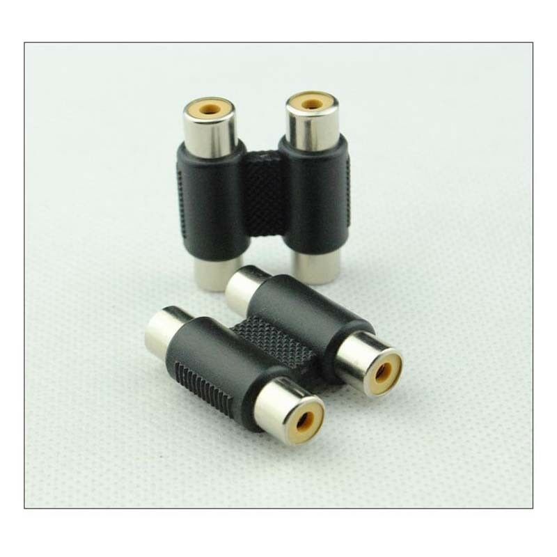 10pcs Dual Port 2 RCA AV Female Socket Joiner Coupler Adapter Connector