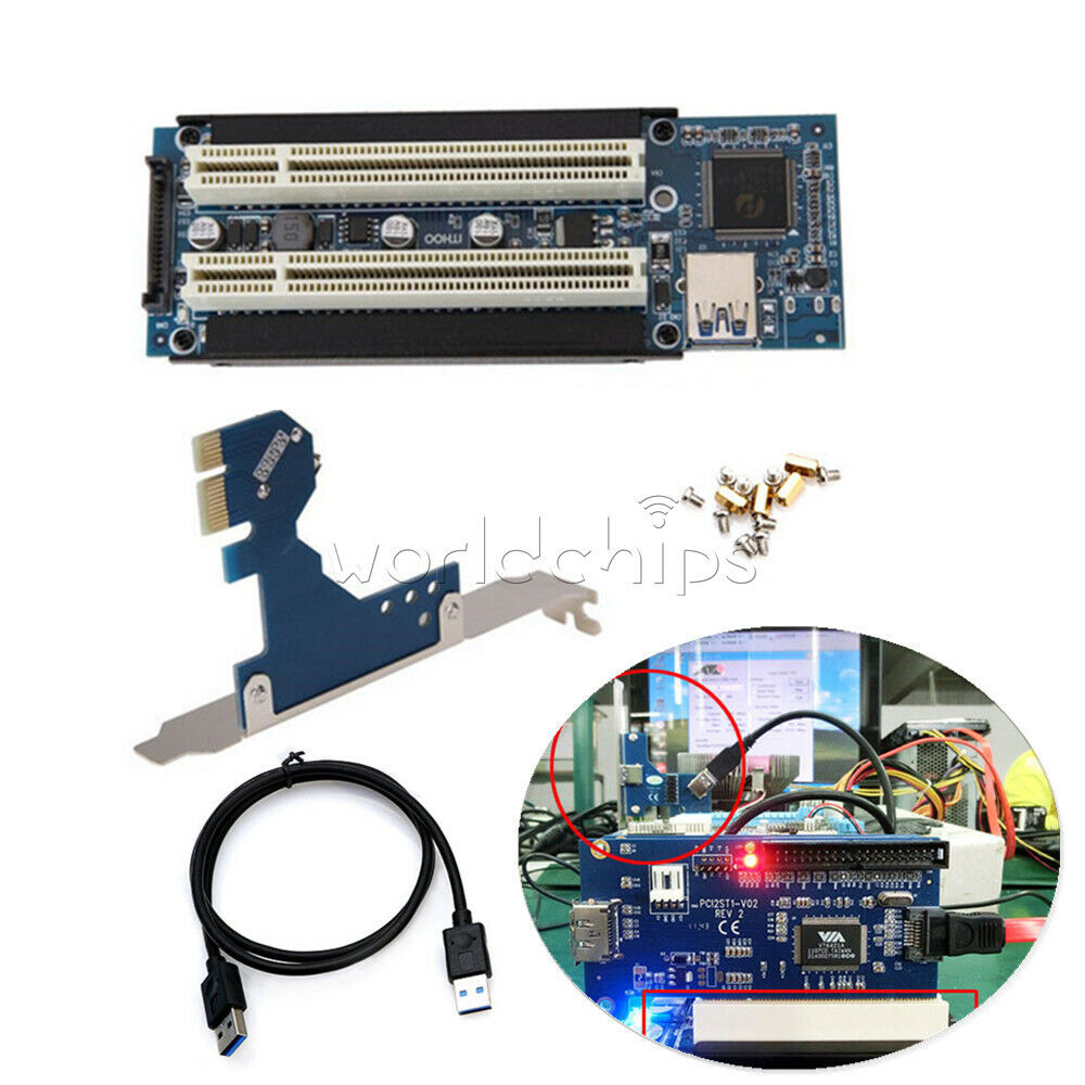 2.6 FT PCI-E Express X1 to Dual PCI Riser Extend Adapter Card With USB 3.0 Cable