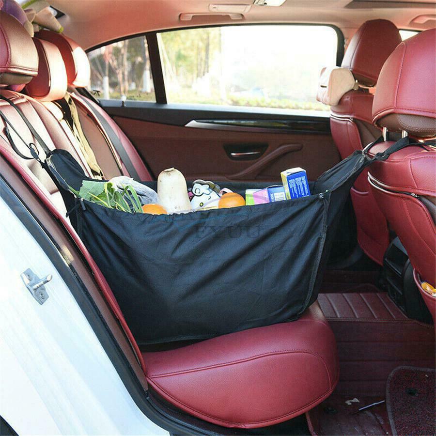 1PCS 60 x 30 x 34CM Car Rear Seat Foldable Seat Back Storage Bag Black Universal