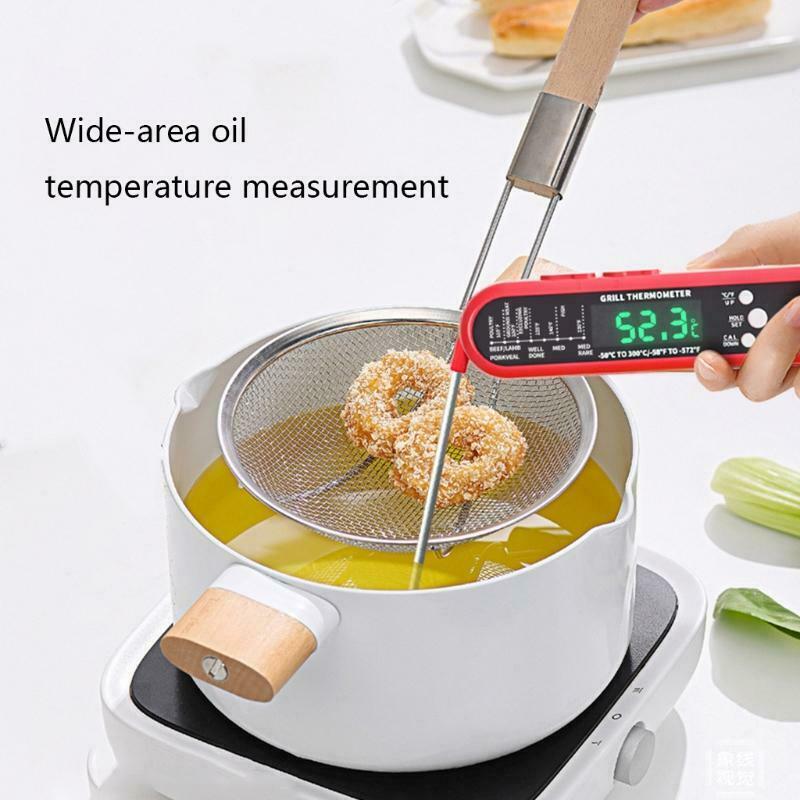 Kitchen Digital Thermometer with Foldable Long Probe Remote Range Cooking Food