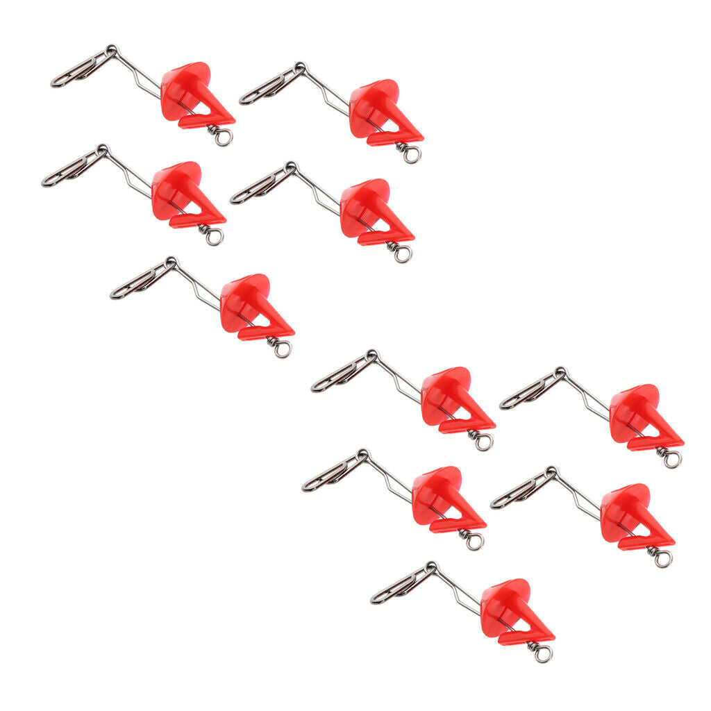 10 Pieces in 1 Set Long Distance Fishing Hook Stainless Steel Clip Shield