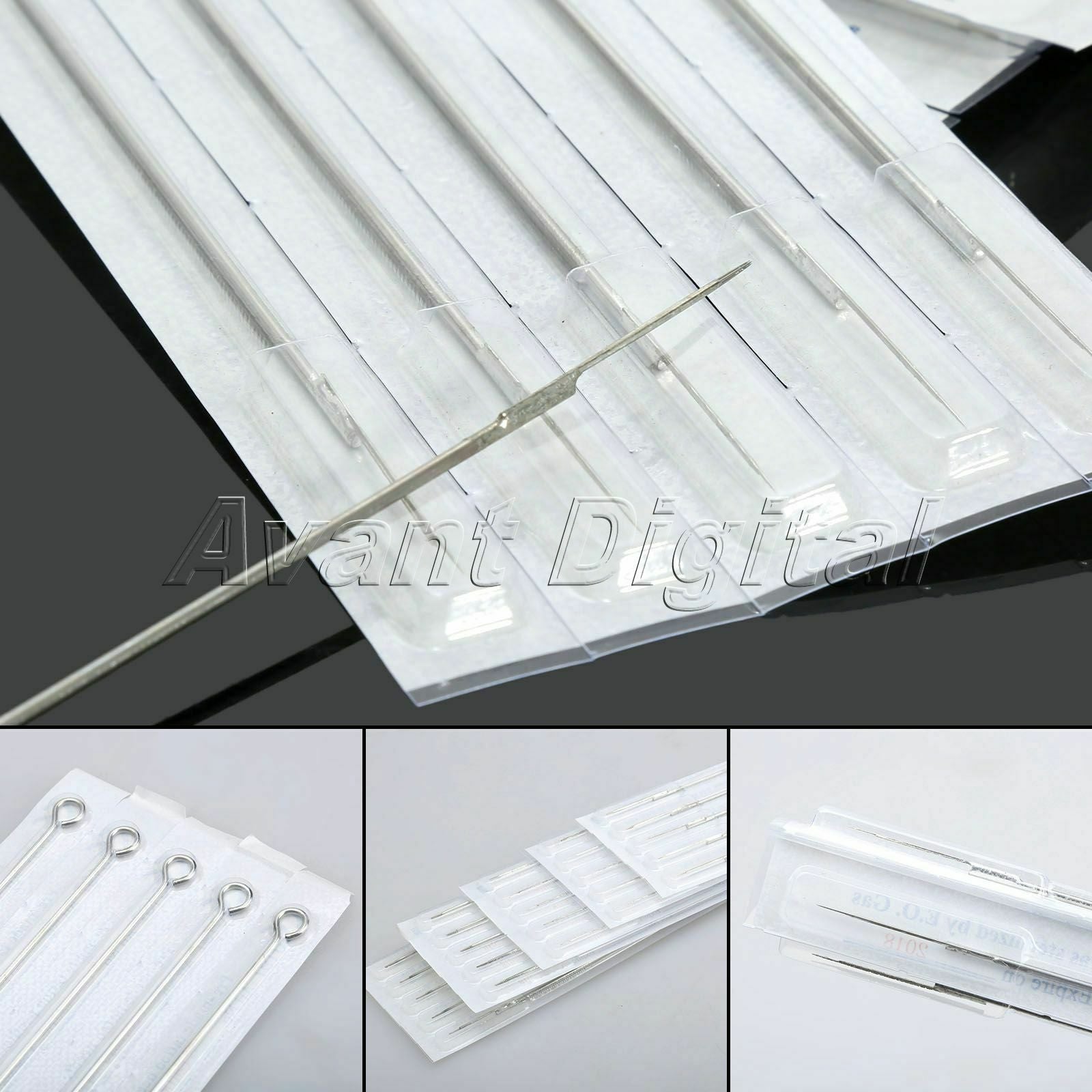 50Pcs Mixed Assorted Sizes Disposabale Tattoo Needles Round Liner 1/3/5/7/9 R