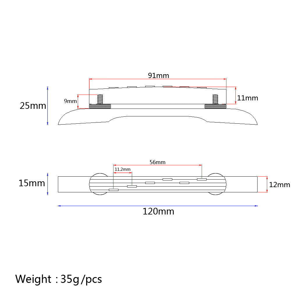 1 Piece Adjustable Height Ebony Bridge Spare Parts for  Archtop
