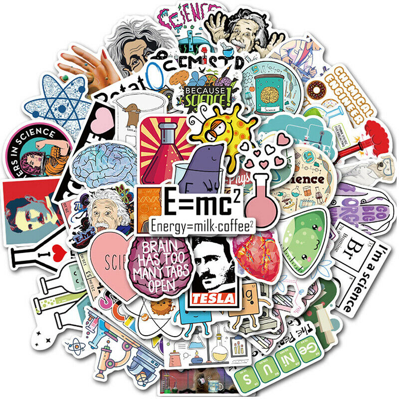 50x/set Science Experiment Programming Stickers Diy Laptopx Suitcase Dec'.l8