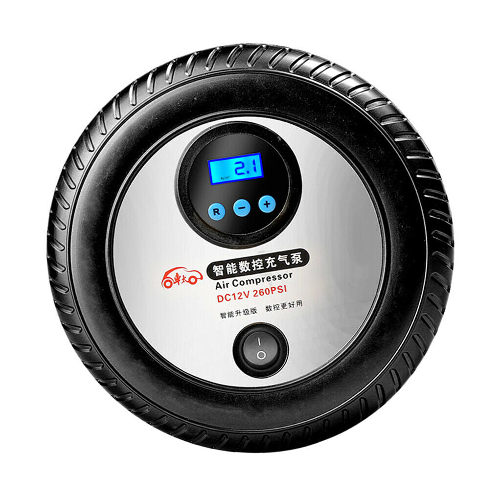 Portable Digital Tire Inflator 260PSI Shut Off LED Light Car Cigarette