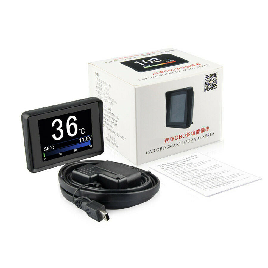 Car Dash Board Windshield OBD2 LCD Head up Speedometers Display Multi Gauges