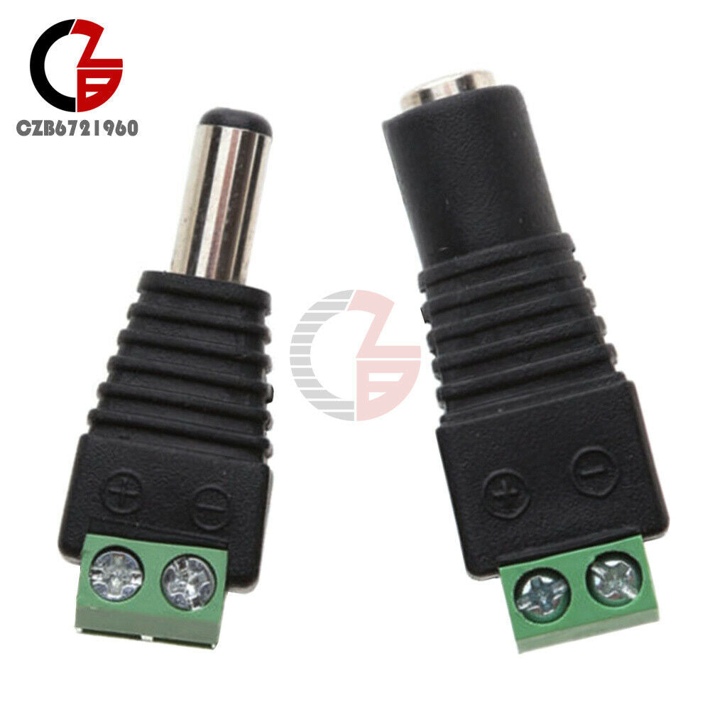1 Pair Male Female 5.5x2.1mm DC Power Plug Jack Adapter Connector for Camera