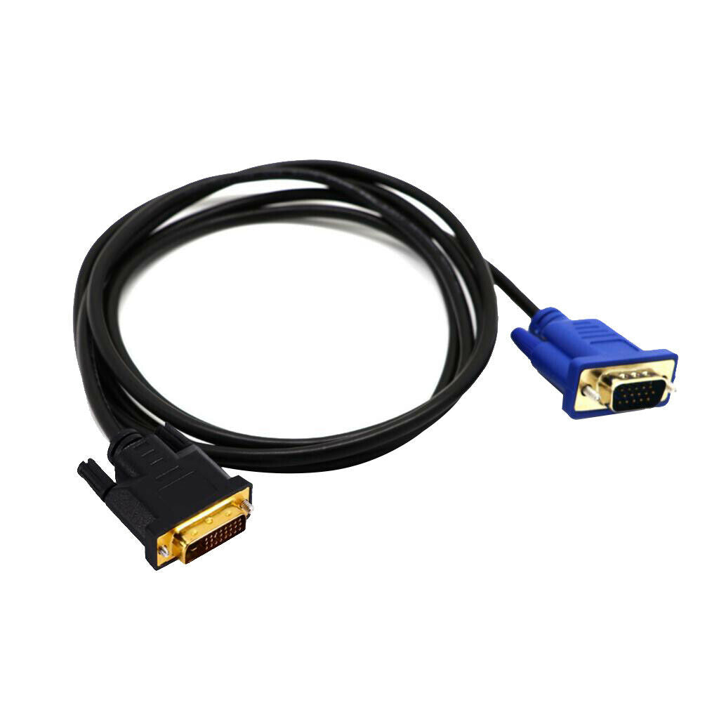 5ft Dual Link DVI-I DVI to VGA 15 Pin Video Adapter Cable Converter Lead
