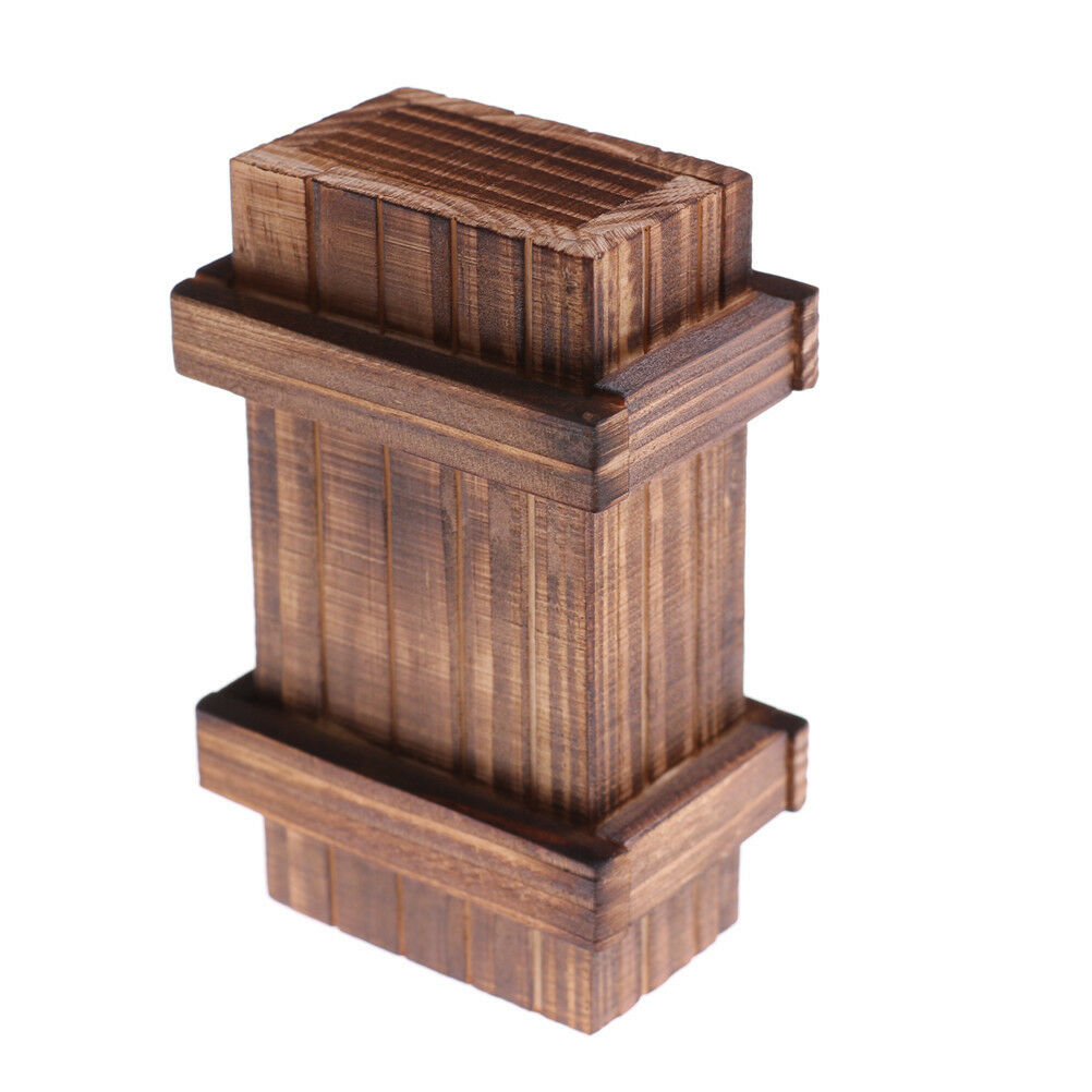 Magic Compartment Wooden Puzzle Box With Secret Drawer Brain Teaser Kids Gift Kt