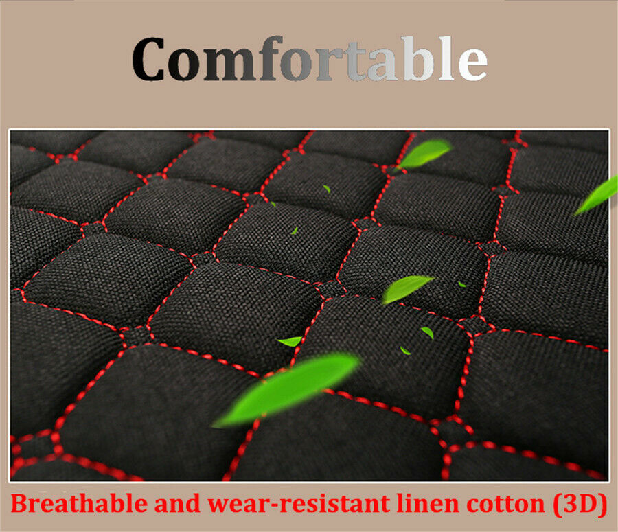 1 Pc Vehicle Front Seat Cover Black and red Breathable Fine Linen Four Seasons
