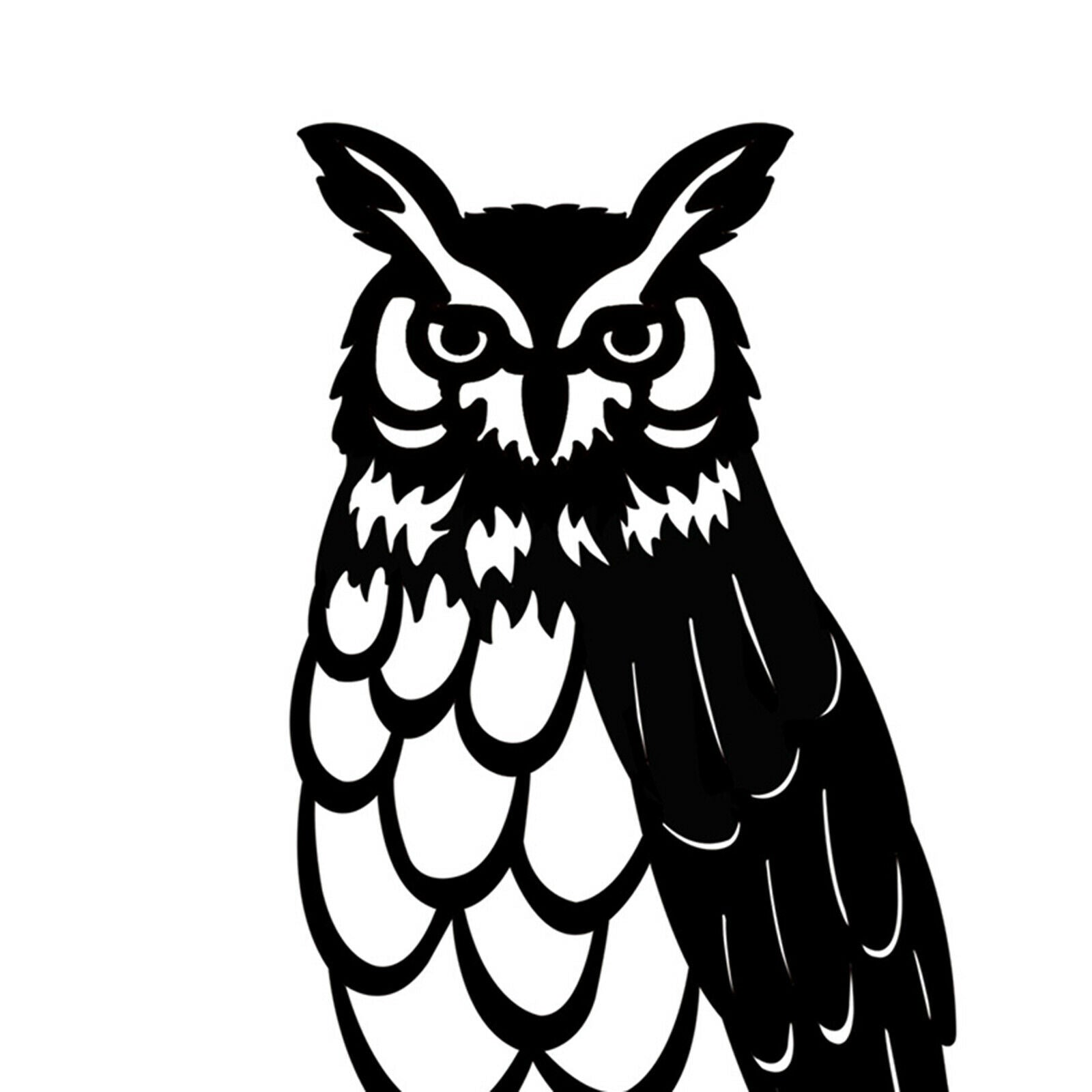 Owl Bird Decor Silhouette Metal Art for Garden Tree Yard Outdoor Ornaments