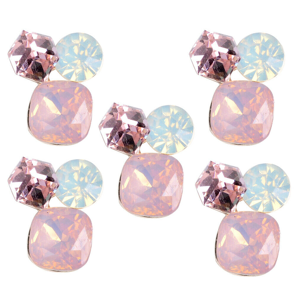 5x Beautiful Pink Rhinestone Buttons Flatback Embellishment DIY Arts \ u0026