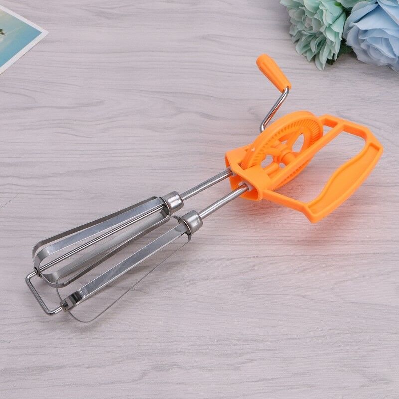 Stainless Steel Rotary Manual Hand Whisk Egg Beater Mixer Blender Kitchen Tools