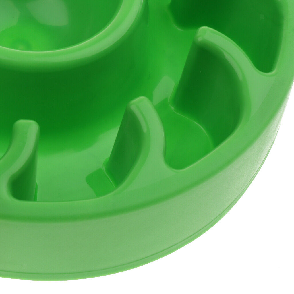 Pet Dog & Cat Slow Eating Food Bowl Anti Gulping Feeder Healthy Bowl Green
