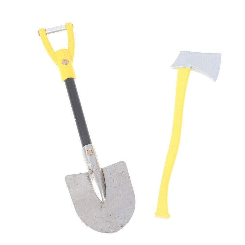 4Pcs/set Metal Shovel Hammer Pickaxe Axe for 1/10 RC Crawler SCX10 TRX4 D90BDAU