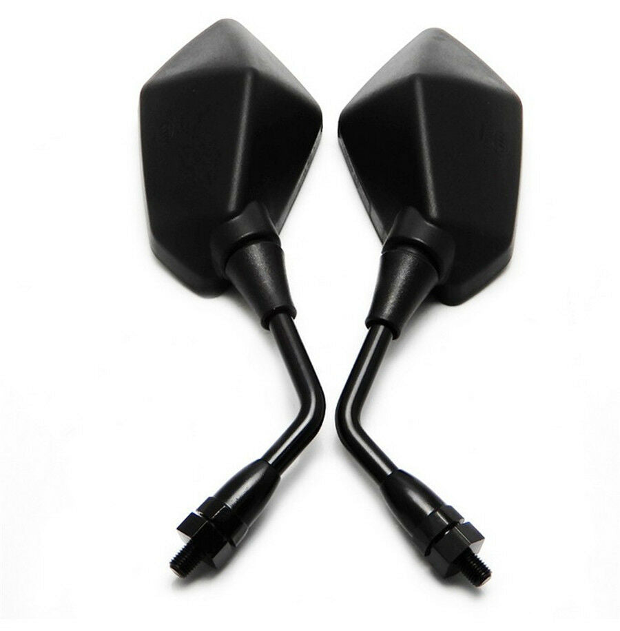 1 Pair Black Hexagon Motorcycle Rearview Side Mirror View Design 8mm Screw