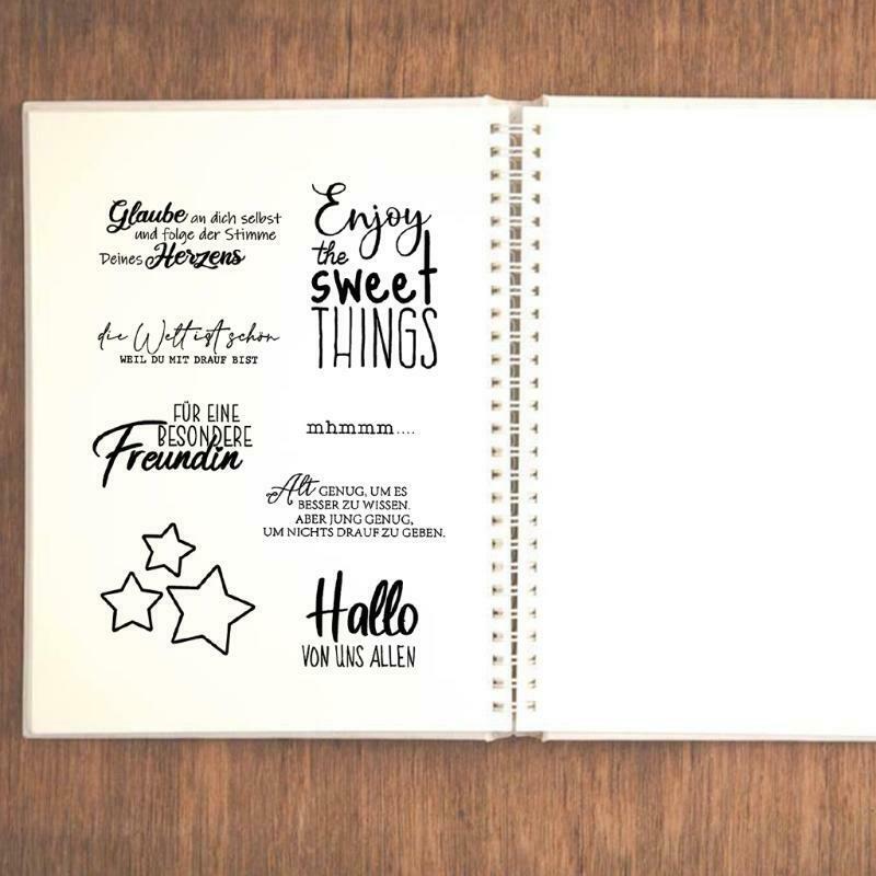 German Wishes Blessing Lettering Clear Stamps for Card Making Decoration and DIY