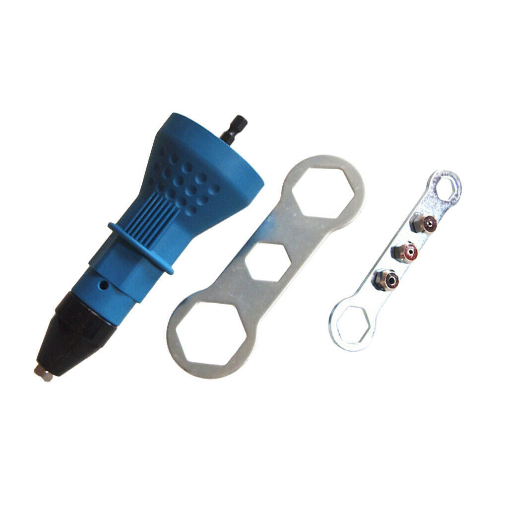 Rivets Gun Wrench Rivets Head 6 Piece Set Blue Plastic + Alloy Rivets Tools