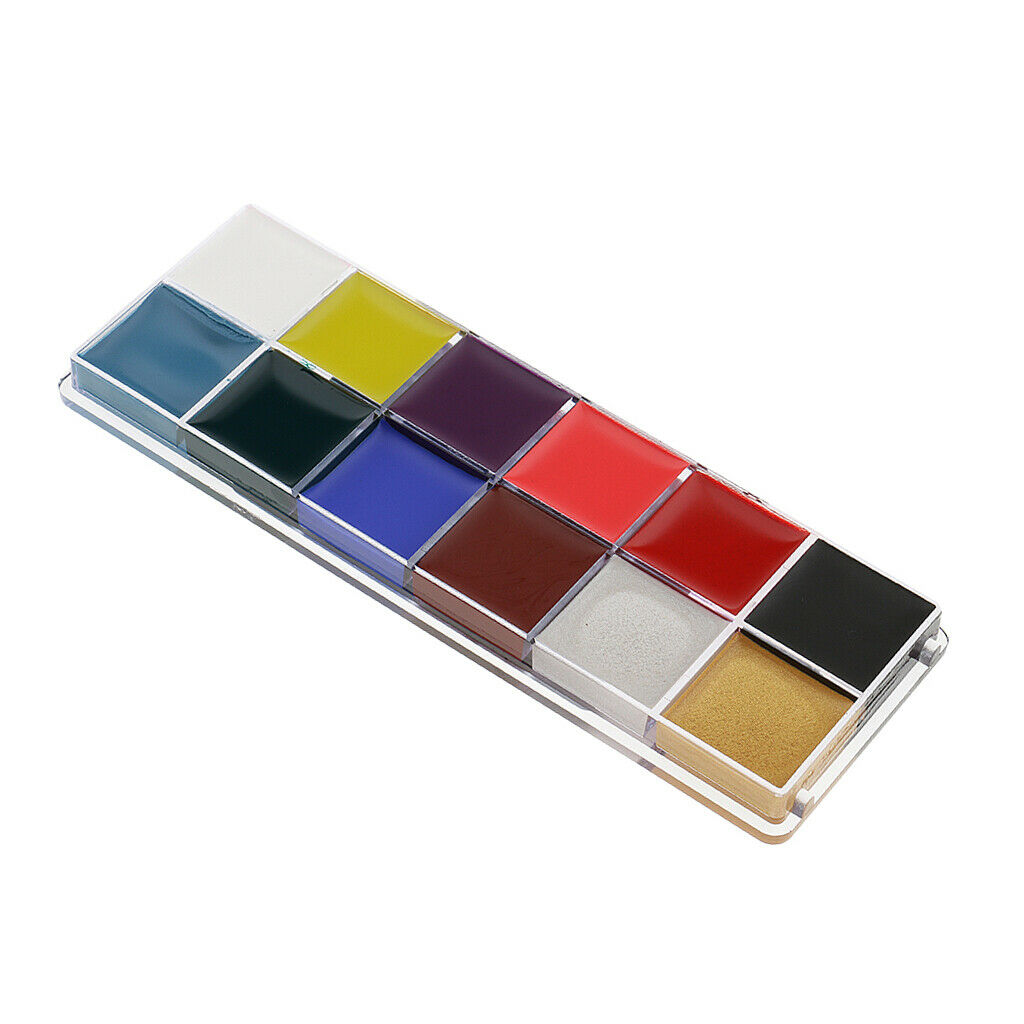 12 Colors Face Body Art Paint Make Up Palette for Party Halloween Fancy Dress
