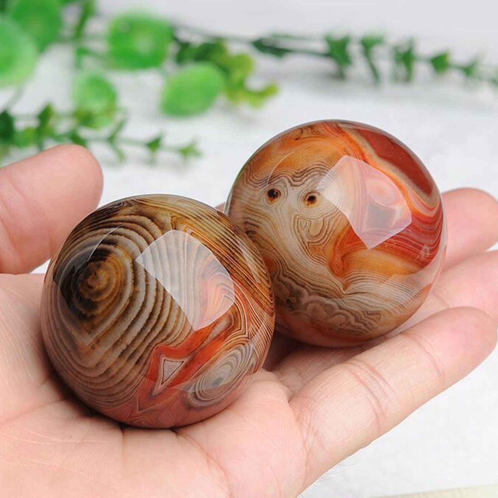 1pc Quartz Crystal Silk agate Sphere Ball lace agate ball Healing 50g+