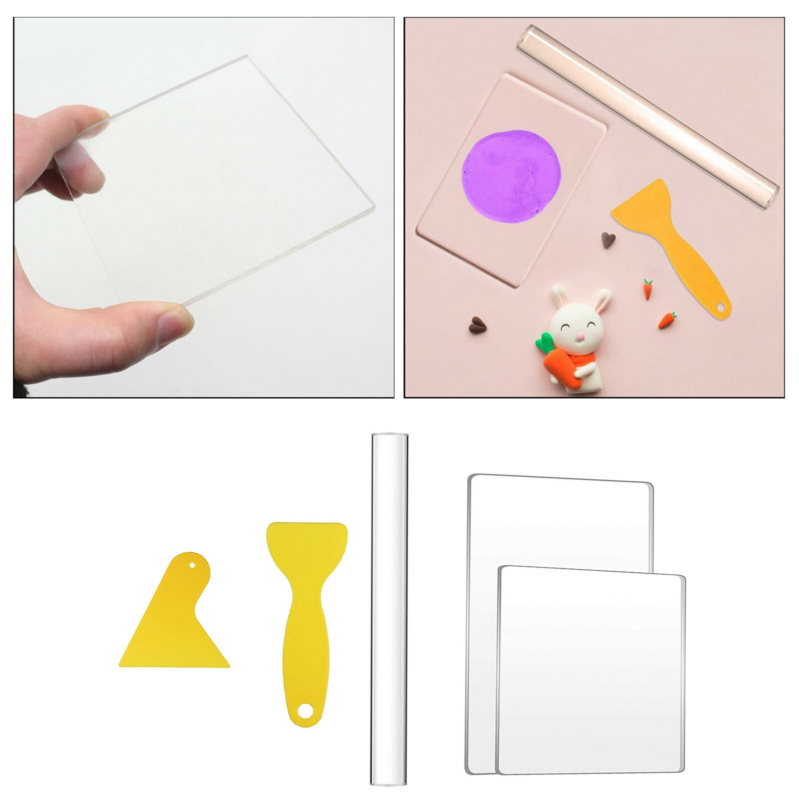5pcs/set Acrylic Clay Roller Set Shaper Ceramic Modelling DIY Crafts Makings