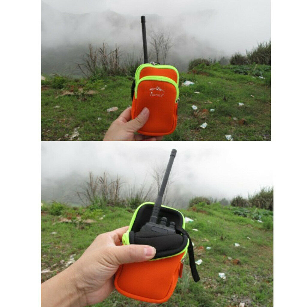 Sports Mobile Phone Interphone Holder Storage Bag Climbing Running Orange