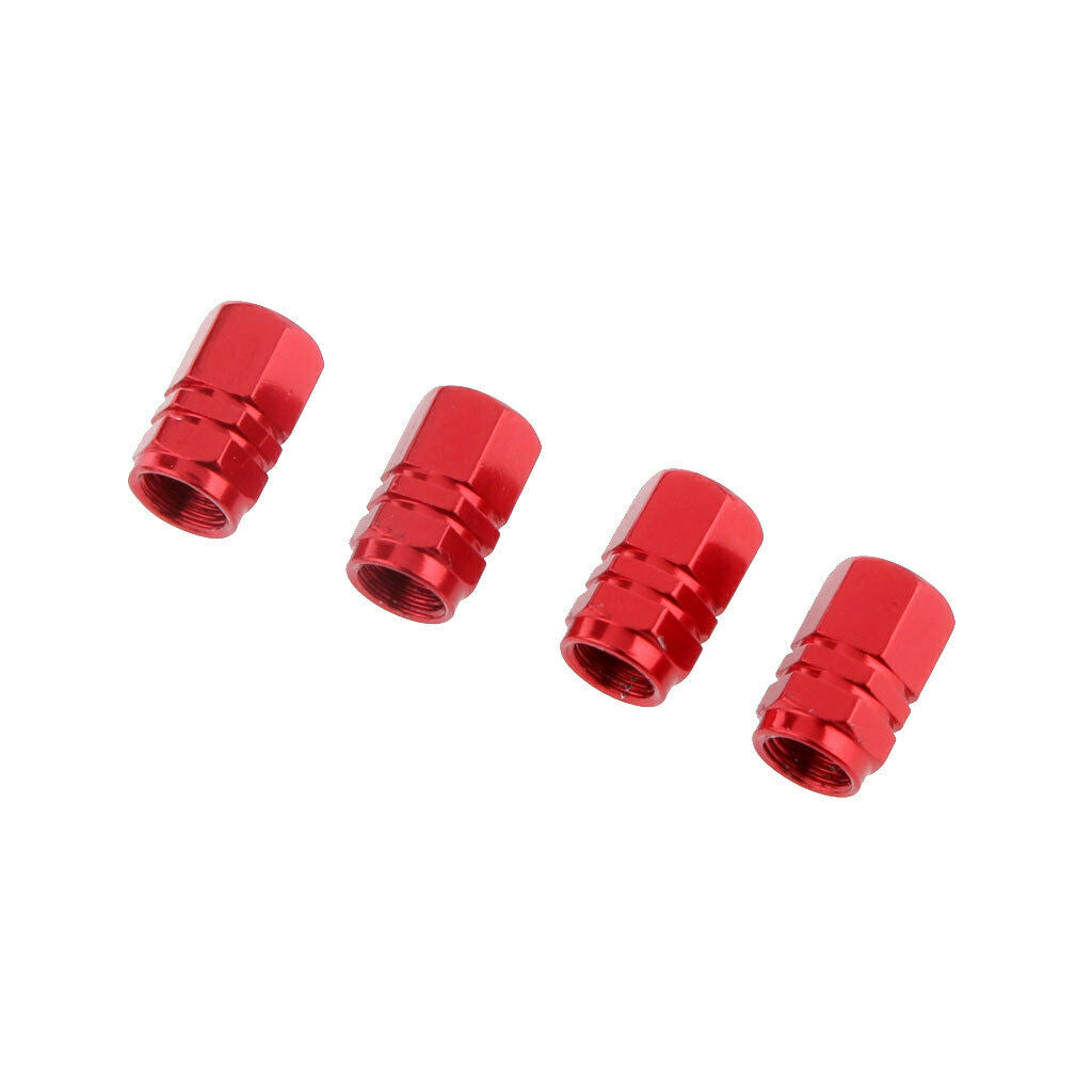 Red-4pcs Wheel Tire Air Valve Stem Cap Car Truck Bike Screw Dust Cover