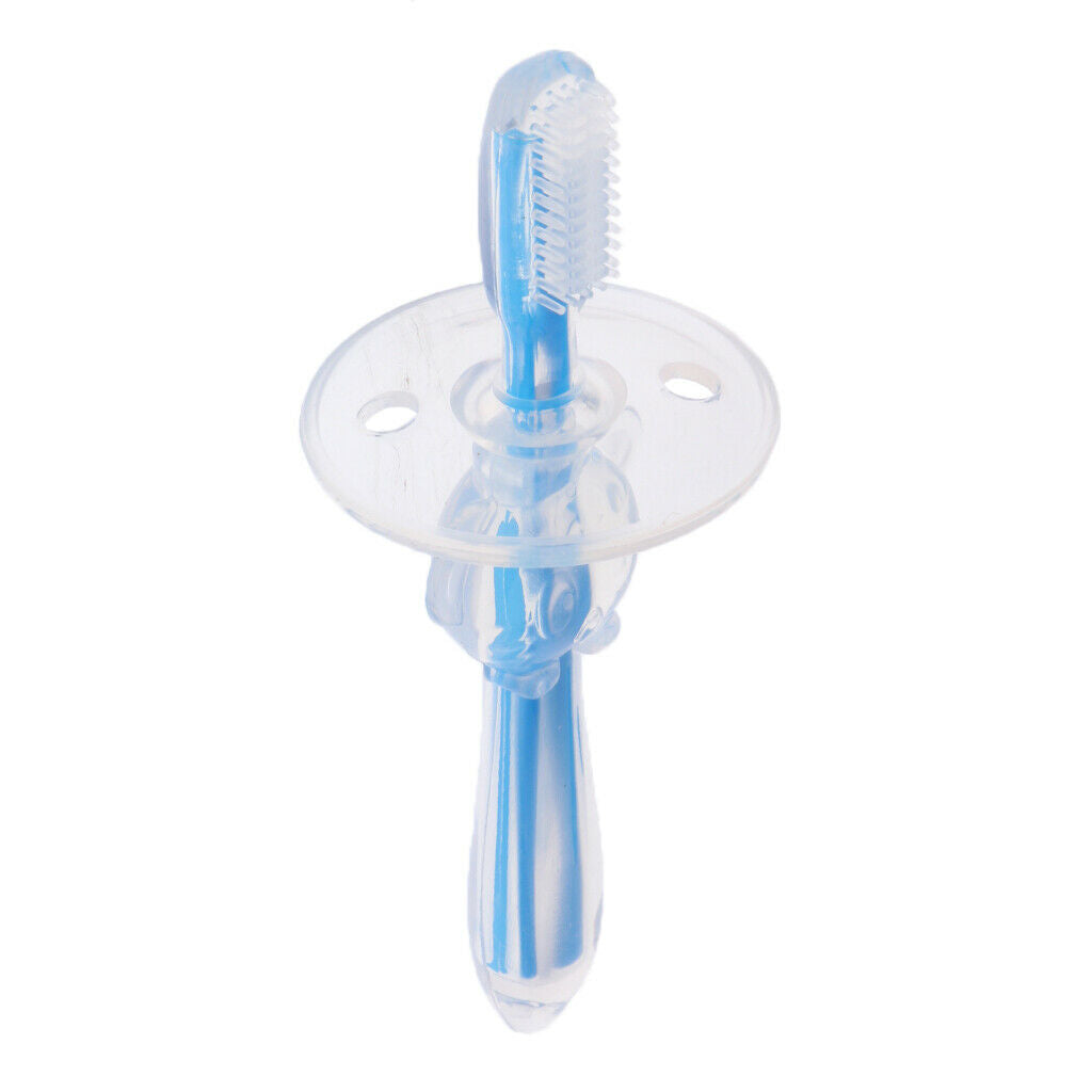 Infant Soft Teeth Toothbrush Silicone Baby Child Kids Dental Care Blue