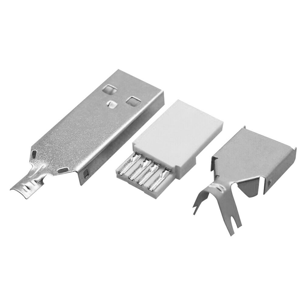 10PCS USB 2.0 Type A 4 Pin 30V 1.5A Male Plug Solder Wire Socket Connectors