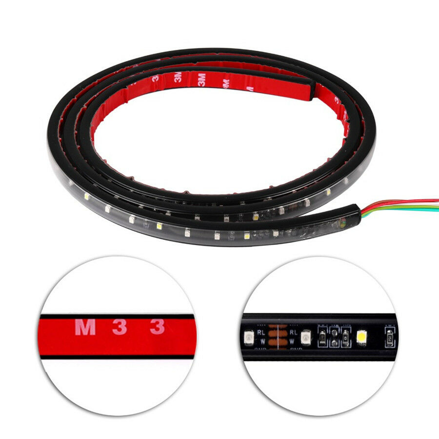 48" Pickup 120 LED Light Strip DRL Reverse Brake Stop Turn Signal Lamp 3 Colors