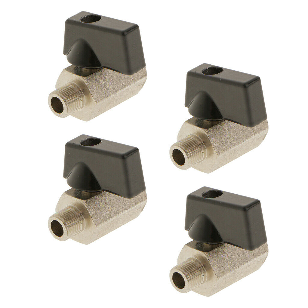 4Pcs 1/8" Female/Male NPT Brass Ball Valve Shut Off Switch Sand Blast