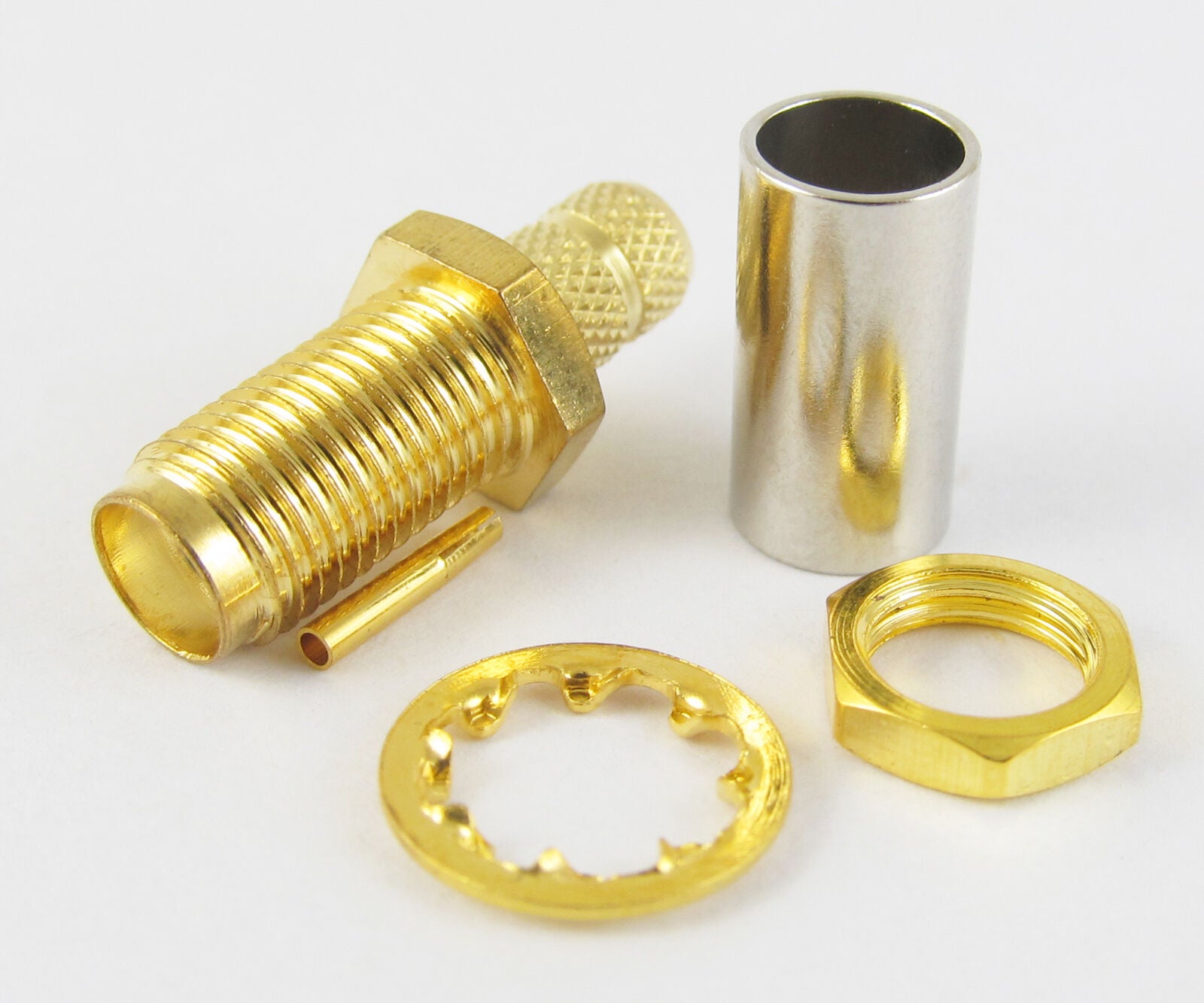 10x RF Connector SMA Female Nut Bulkhead Crimp for RG58 RG142 RG223 RG400 LMR195