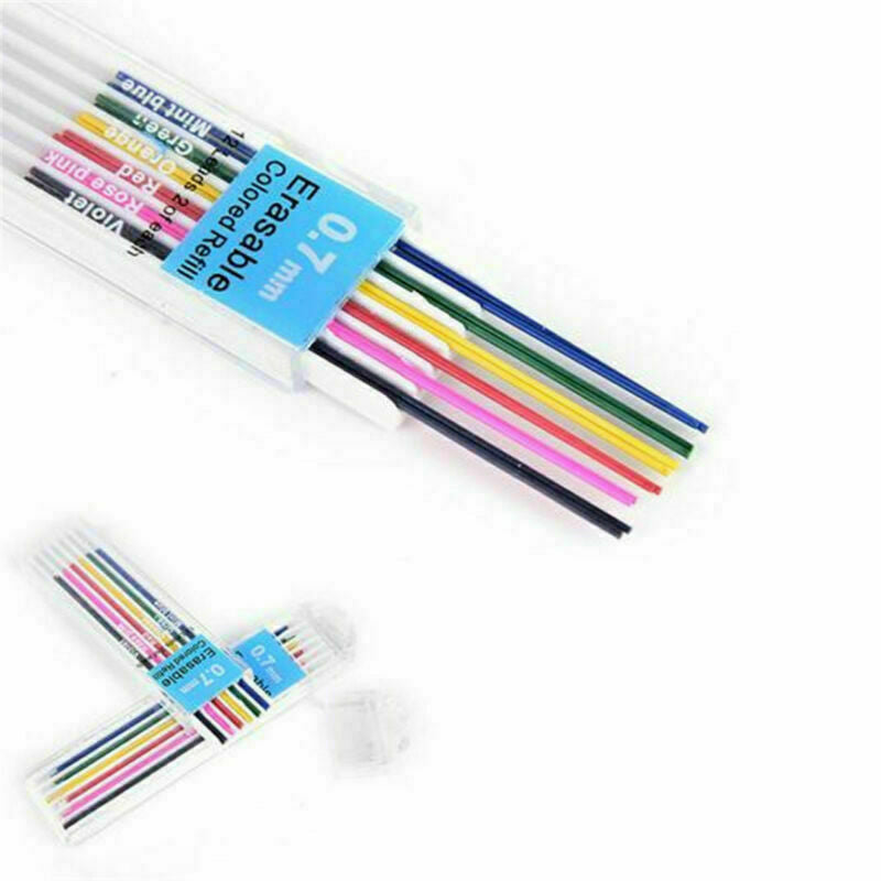 5 Boxes 0.7mm Colored Mechanical Pencil Refill Lead Erasable Student Stationary