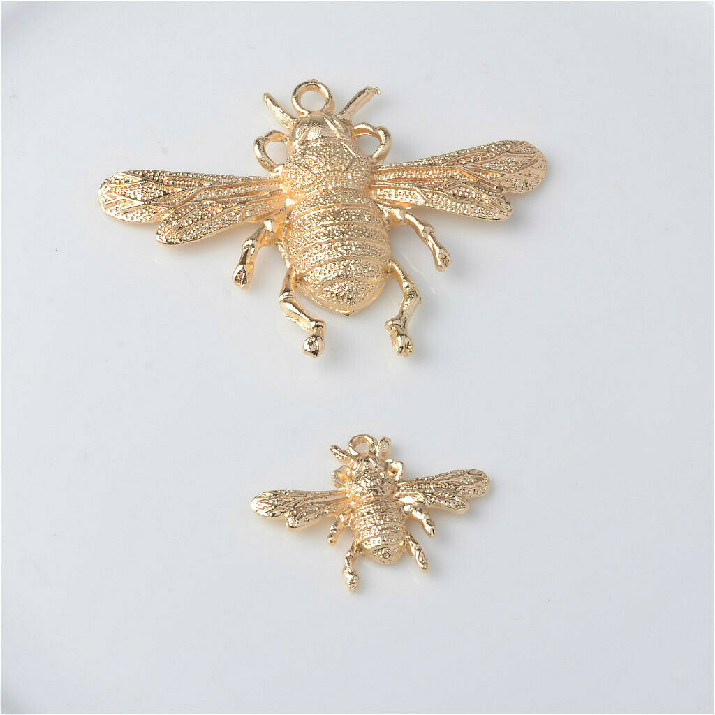 6pcs Metal Bee Shape Flatback Sewing Button Garment Bags Decor Applique
