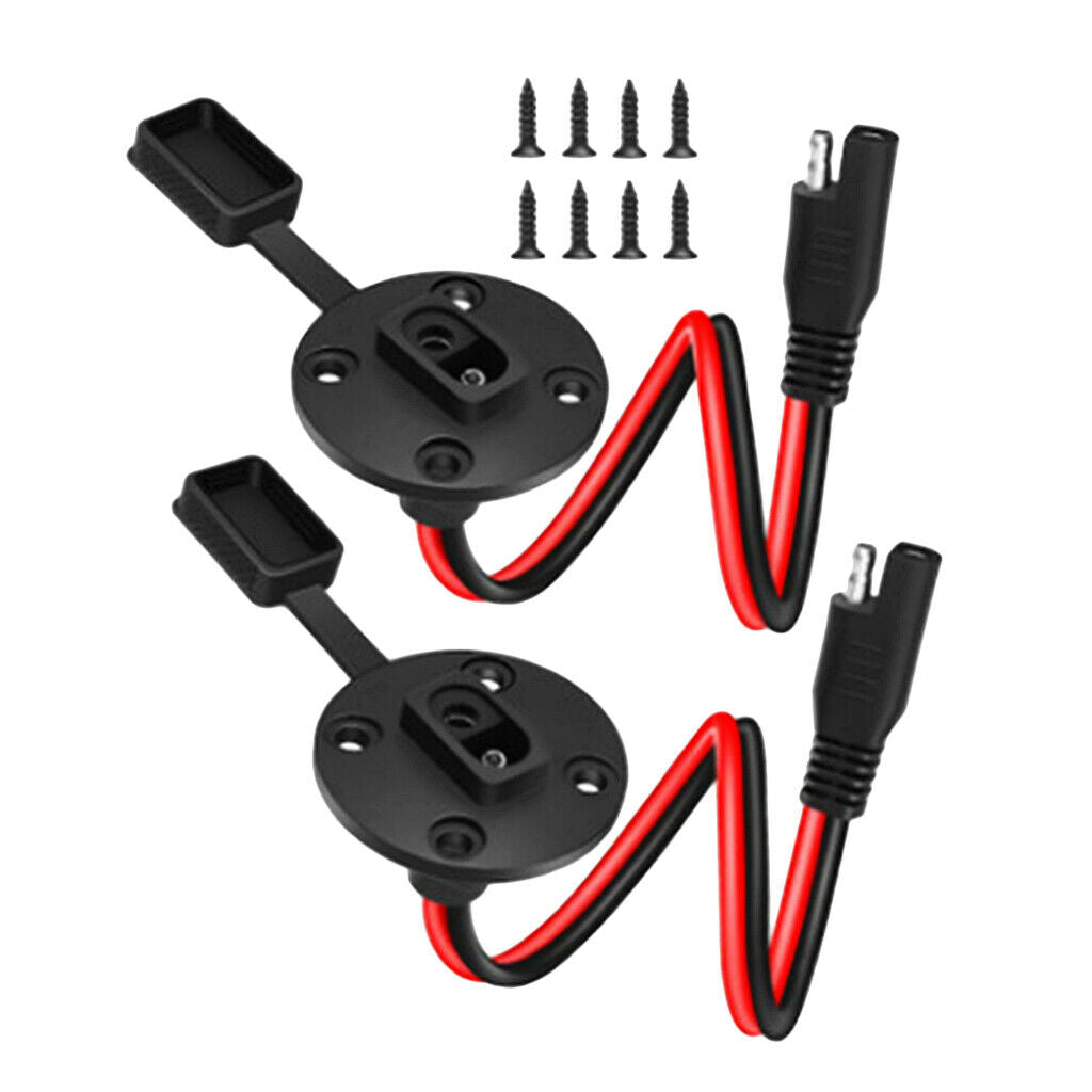 4 x 33cm Waterproof Solar SAE Single Head Line Socket Sidewall Port Connect Wire