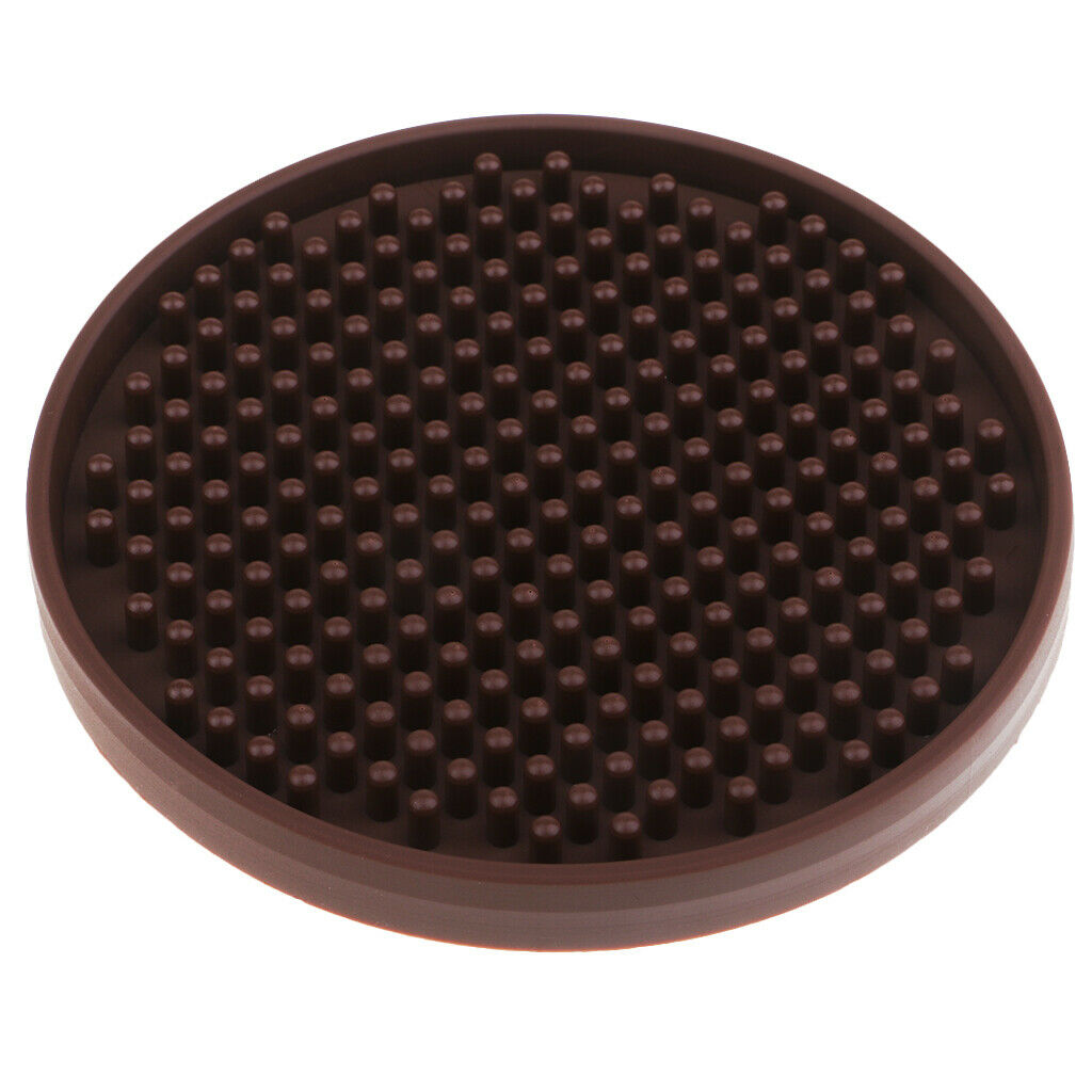 2pcs 4'' Round Drink Coasters Rubber Drinks Cup Glasses Placemat Brown