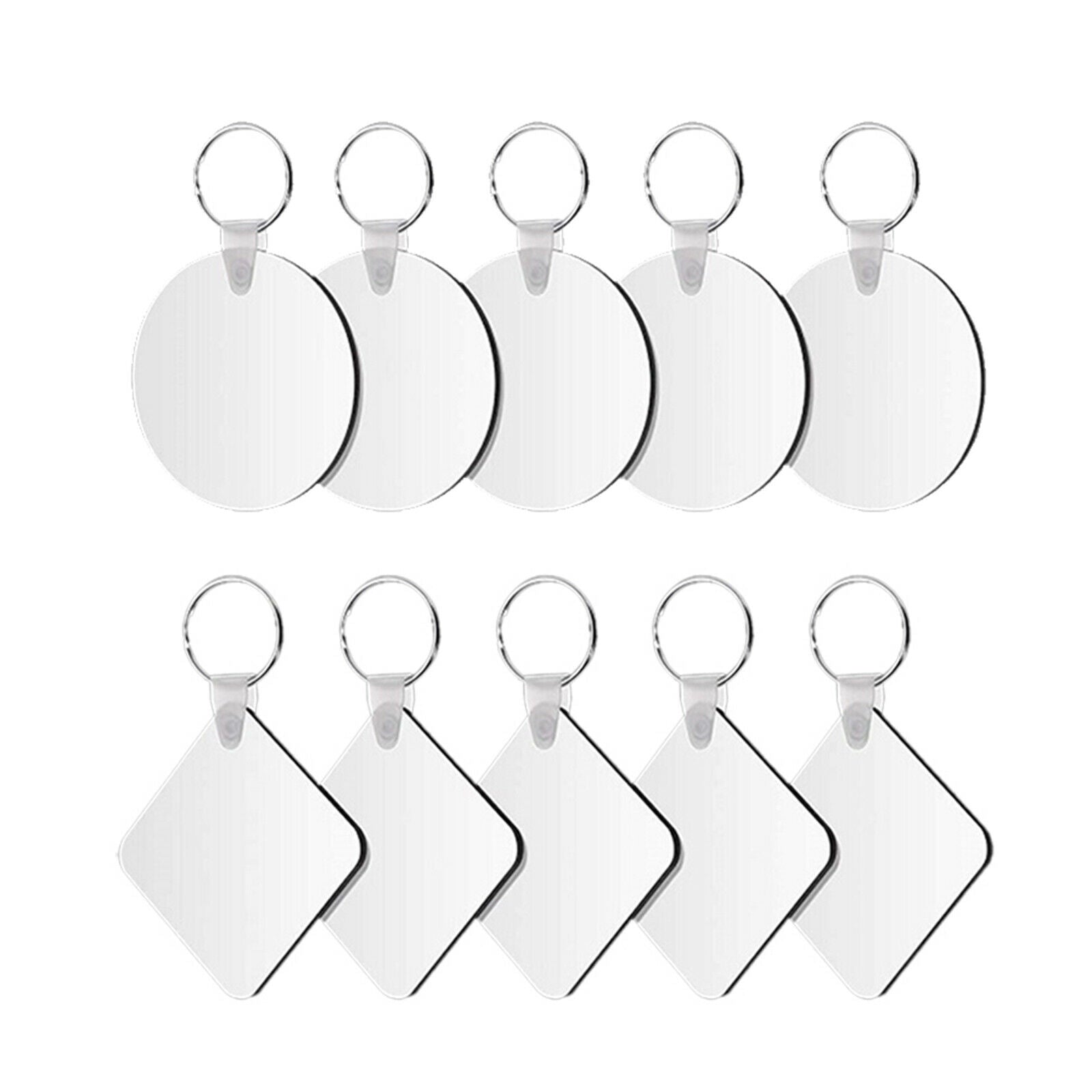 24pc Blank Keychain Sublimation Heat Transfer DIY Gifts Wood Key Chain Rings