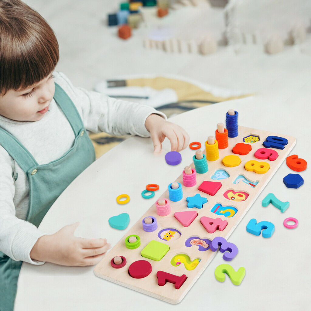 Matching Building Block Number Board Educational Development Baby Gifts Game