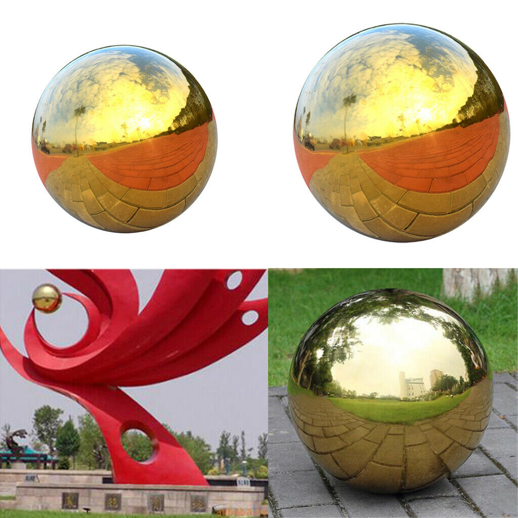 2 Packs 304 Stainless Steel Hollow Ball Seamless Mirror Ball Sphere Garden Yard