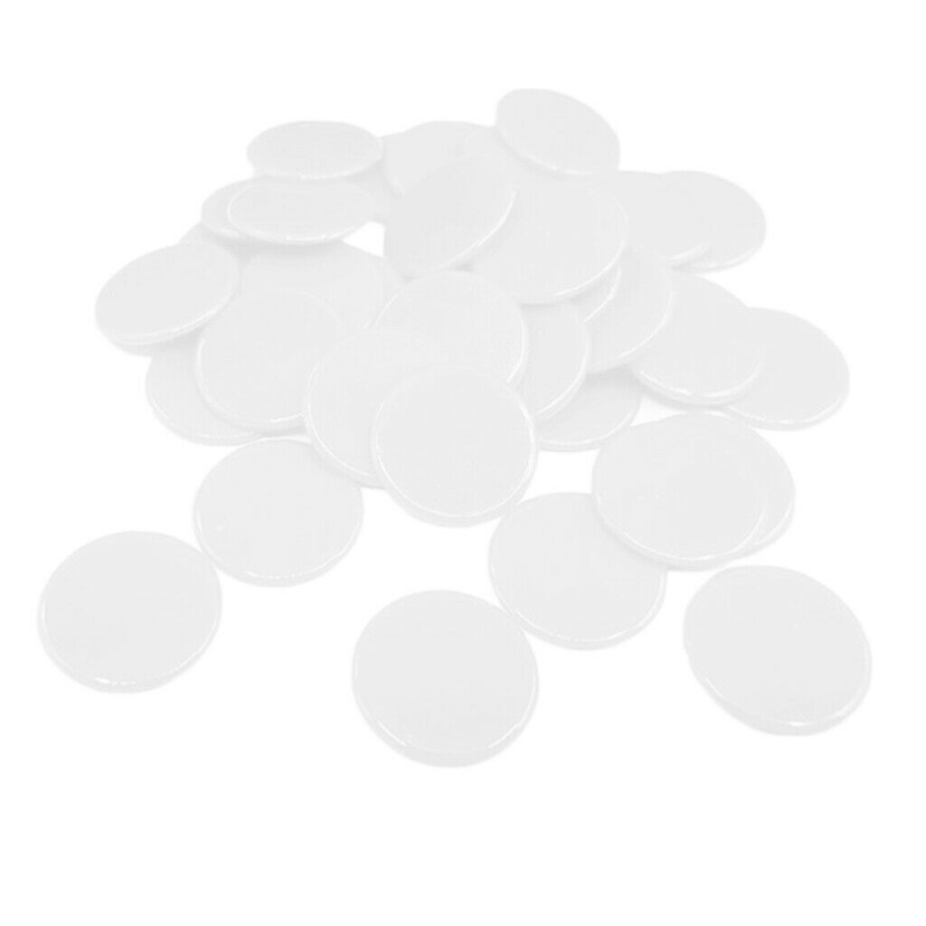 100pcs Poker Chips Solid Color Game Currency Family Games Accessory white
