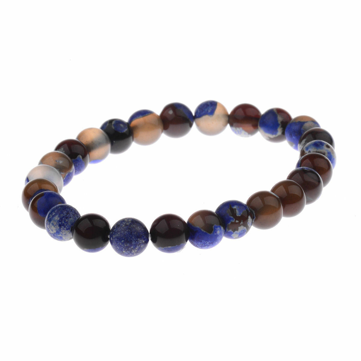 8MM Man Wowan Fashion Mini Blue Beaded Cuff Charm Bangle Natural Stone Bracelets
