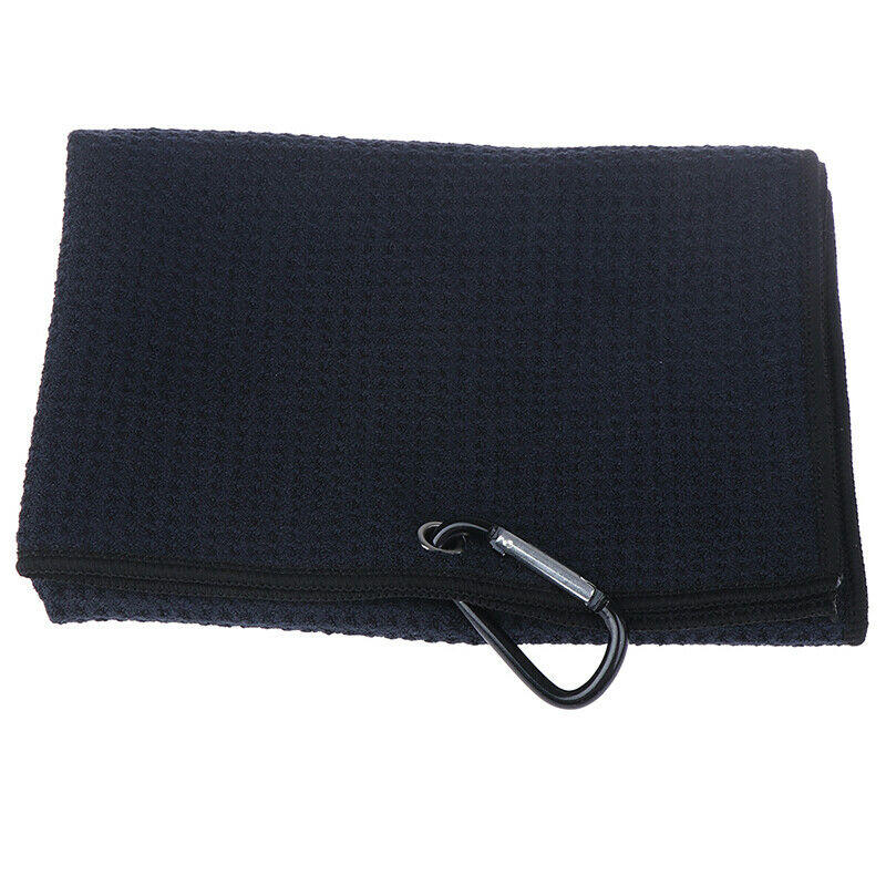 Trifold Microfiber Golf Towel 16" x 24" With Hook Cleans Clubs Balls Hand.l8